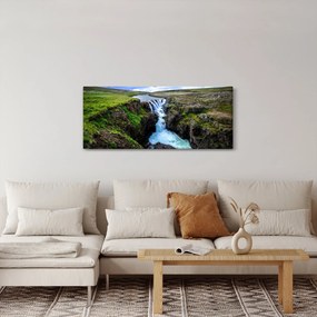 Egy kép a vízesésről a sziklák között (120x50 cm)