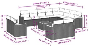 13 részes bézs polyrattan kerti ülőgarnitúra párnákkal