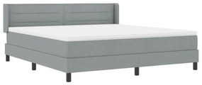 Boxspring Ágy Matraccal, Világosszürke, 180 x 200 cm, Szövet