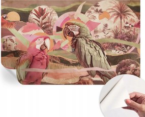 Öntapadós tapéta Divatos 3D fali ragasztó Trópusi madarak 416x254 cm