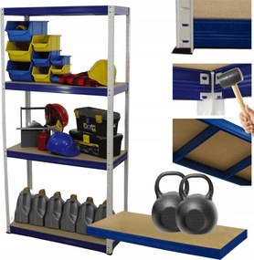 Fém tároló állvány garázs állvány Helios 180x100x60cm 4Px275kg Pl