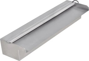 vidaXL Négyszögletes rozsdamentes acél medence szökőkút LED fényekkel 45 cm