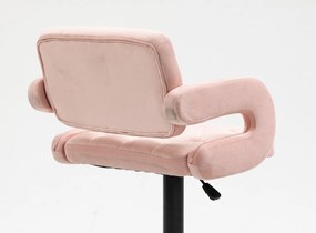 HR8403KW Rózsaszín modern velúr szék fekete lábbal