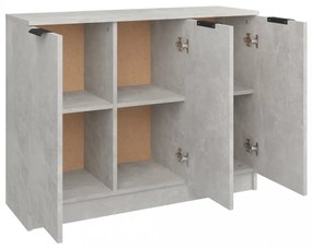 betonszürke szerelt fa tálalóasztal 90,5x30x70 cm