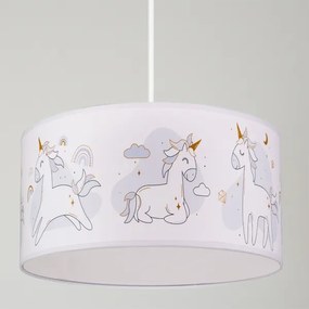 Brilagi - LED gyerek függeszték zsinóron BOBO 1xE27/60W/230V átm. 35 cm fehér/unikornis mintás