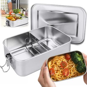 Ebéddoboz Rozsdamentes acél Uzsonnás doboz Rekesszel Ebéddoboz