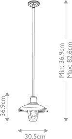 Kichler Allenbury KL-ALLENBURY-P-M-BKT Függeszték 1x40W/E27 IP44