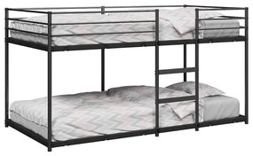 fekete acél emeletes ágy matrac nélkül 75 x 190 cm