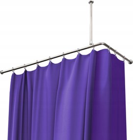 Sarokrúd Zuhanyfüggönyhöz 80x175 CM Sarok Ezüst Univerzális