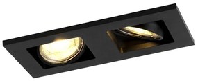 Modern, okos, süllyesztett spotlámpa fekete, 2 db Wifi GU10-zel - Qure