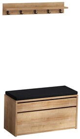 Boby Oak and Black fali akasztó cipőtartóval