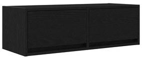 fekete tölgy színű szerelt fa TV-szekrény 80x31x25,5 cm