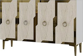Seza 120 - White, Travertine, Gold