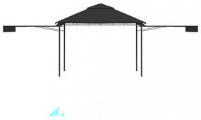antracit pavilon dupla kibővített tetővel 3x3x2,75 m 180 g/m²