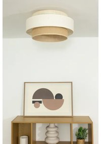 Mennyezeti lámpa BOHO 1xE27/60W/230V, átmérő 40 cm, fehér/juta