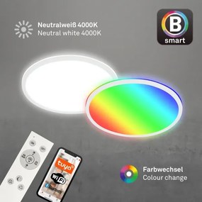 Briloner 7494016-LED RGBW dimmelhető mennyezeti lámpa, okos LED/22W/230V, 4000K, + távirányító, Tuya-kompatibilis Wi‑Fi