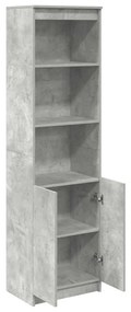 betonszürke szerelt fa magasszekrény 50x35x180 cm