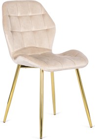 Étkezőszék LUCKY krémszínű bársony/arany lábak