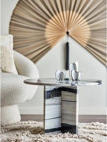 Fekete-fehér márvány kerek dohányzóasztal ø 61 cm Rosito – Bloomingville