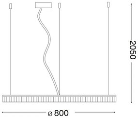 Ideal Lux - LED Csillár zsinóron CROWN LED/42W/230V 3000K átm. 80 cm CRI 90 réz