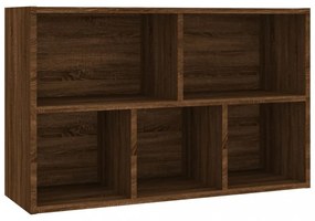 barna tölgyszínű szerelt fa könyv-/tálalószekrény 50x25x80 cm