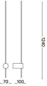 Ideal Lux - LED Fali lámpa ESSENCE LED/19W/230V 2700K 124 cm CRI 90 fekete