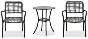 Autronic Kerti garnitúra 1+2, fém, polirattan,szürke , AZ-L1103 GREY