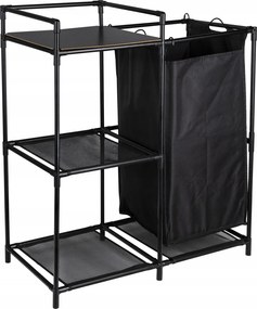 Fürdőszobai polc szennyeskosárral