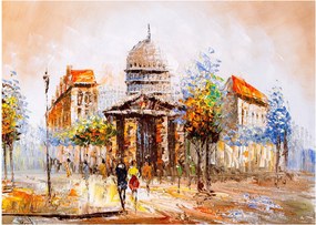 Kép - Festett városi emlékmű (üvegen) (70x50 cm)