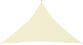 krémszínű háromszögű oxford-szövet napvitorla 5 x 5 x 6 m