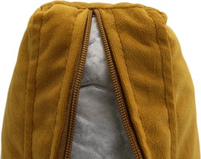 Teljesen kárpitozott heverő, mustár színű szövet, LUANA