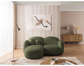 Zöld buklé sarokkanapé (bal oldali-heverő résszel) Orbit – Ropez