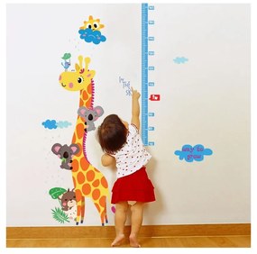 Magasságmérős gyerek matrica ajtóra-falra 60x120 cm Giraffe &amp; Koalas – Ambiance