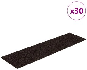 öntapadós lépcsőszőnyegek 30 db sötétbarna, téglalap alakú, 76 x 20 cm
