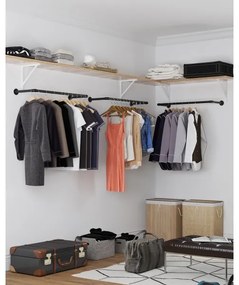 LINEA fali vállfatartó, fekete