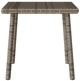téglalap szürke polyrattan kerti dohányzóasztal 40x40x37cm