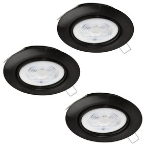 Eglo Eglo 901758 - KÉSZLET 3xLED Fürdőszobai lámpa FAVAZZINA 1xGU10/4W/230V IP44 fekete EG901758