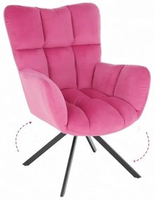 KOMODO forgó fotel rózsaszín/fekete lábak