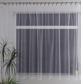 Mg Függöny Háló FEHÉR-ezüst 34933 400x160 készre szerelve M szalaggal