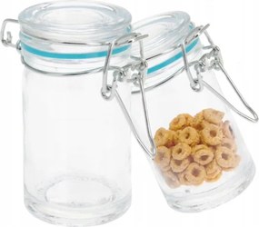 Tároló Tégely Koros Befőttes Üveg Klipsszel 80ML 4,5X8,5CM