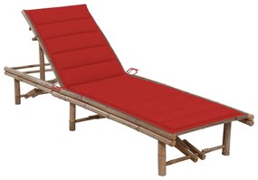 vidaXL bambusz kerti napozóágy párnával