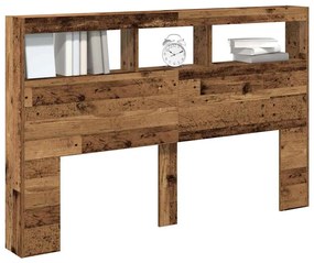 antik fa áthidalószekrény LED-világítással 160 x 17 x 102 cm