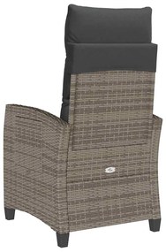 szürke polyrattan fekvő kerti szék oldalsó asztallal