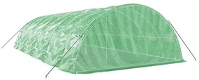 zöld acélvázas melegház 50 m² 10 x 5 x 2,3 m
