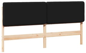 Kárpitozott fejtámla Barna és fekete 200 cm Tömör fenyőfa