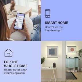 Klarstein Mojave 500 smart, infravörös hősugárzó 2 az 1-ben, konvektor, 60 x 60 cm, 500 W, RGB világítás