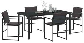 Kert étkező szett 5 pcs Fekete 160 x 80 x 73 cm