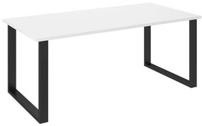 DUSTY tömörfa étkezőasztal, 185x75x90, fehér