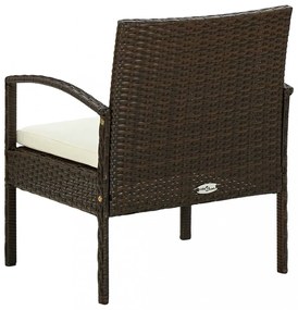 barna polyrattan kerti szék párnával