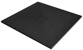 Mexen Hugo kőhatású zuhanytálca 100 x 100 cm + szifon - fekete (42701010)
